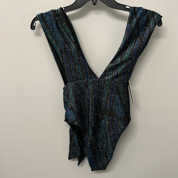 Ramy Brook Metallic Blue and Black bathing suit - Picture 10 of 10